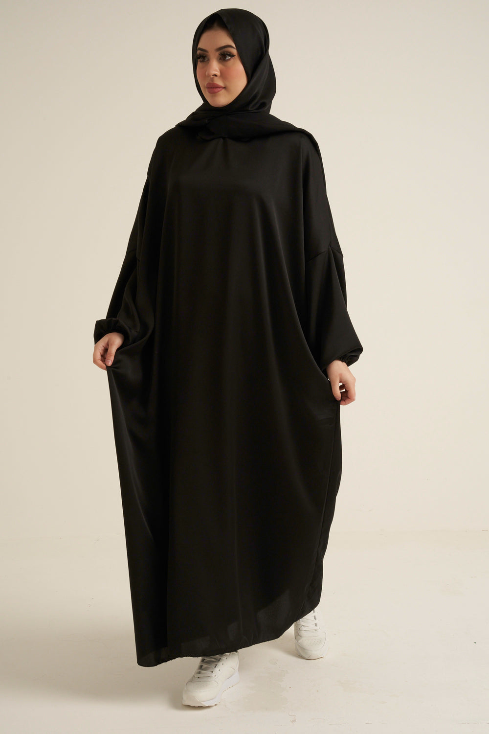 Black Abaya With In Built Scarf