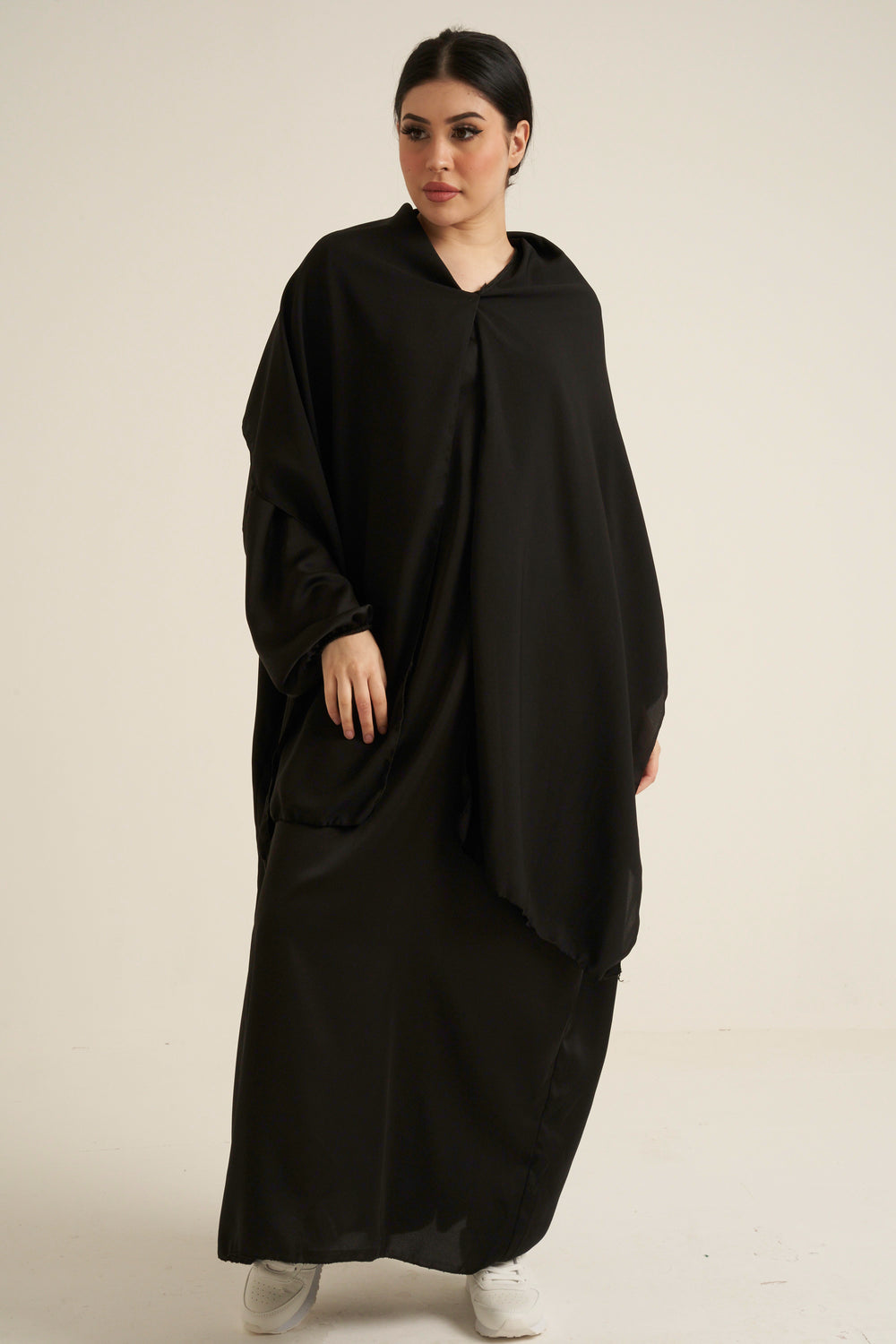 Black Abaya With In Built Scarf