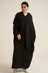 Black Abaya With In Built Scarf