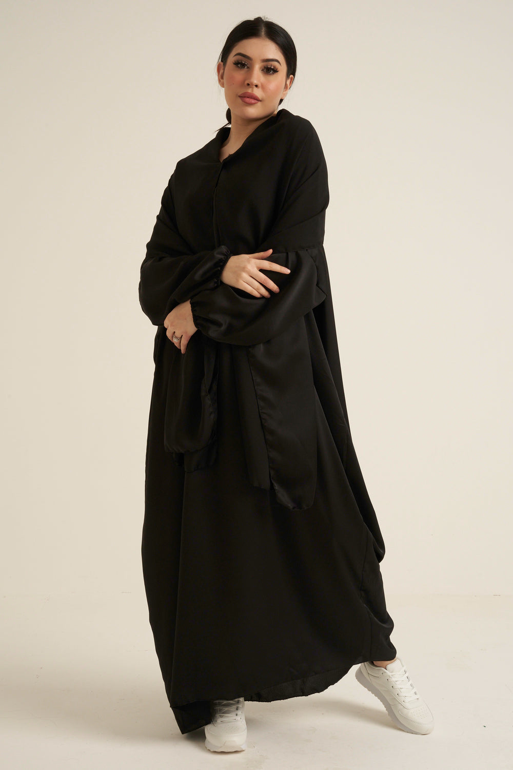 Black Abaya With In Built Scarf