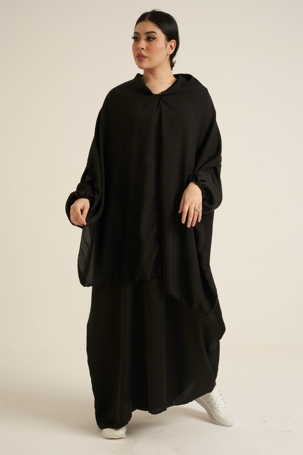 Black Abaya With In Built Scarf