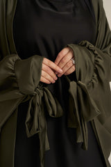 Khaki Green 2 Piece Abaya Set