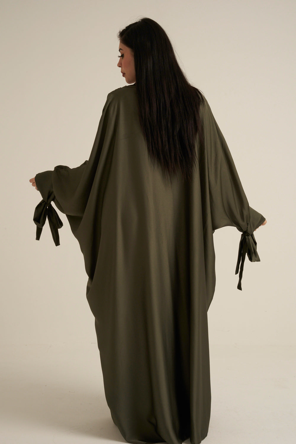 Khaki Green 2 Piece Abaya Set