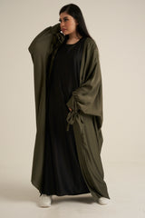 Khaki Green 2 Piece Abaya Set