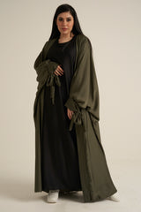 Khaki Green 2 Piece Abaya Set