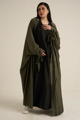 Khaki Green 2 Piece Abaya Set