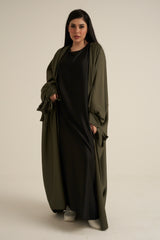Khaki Green 2 Piece Abaya Set