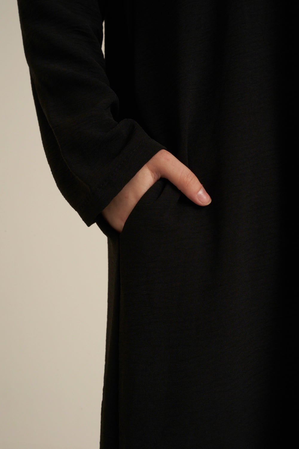 Black Abaya Dress With Pockets