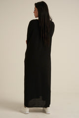 Black Abaya Dress With Pockets