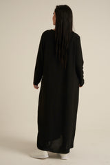 Black Abaya Dress With Pockets