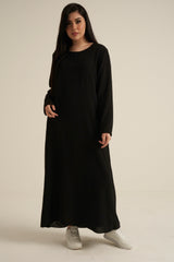 Black Abaya Dress With Pockets