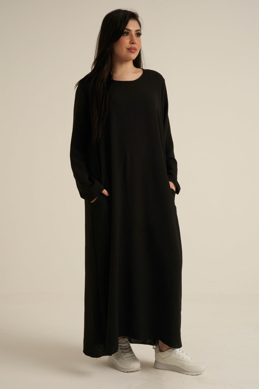 Black Abaya Dress With Pockets