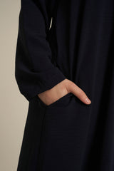 Navy Abaya Dress With Pockets