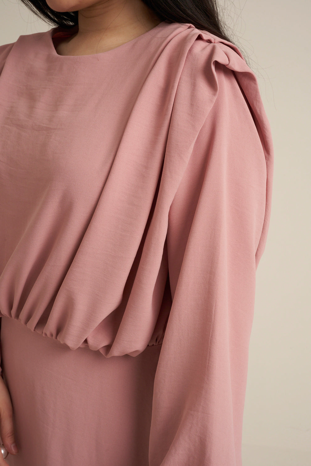 Aversa Pink Long Sleeve Maxi dress