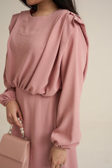 Aversa Pink Long Sleeve Maxi dress
