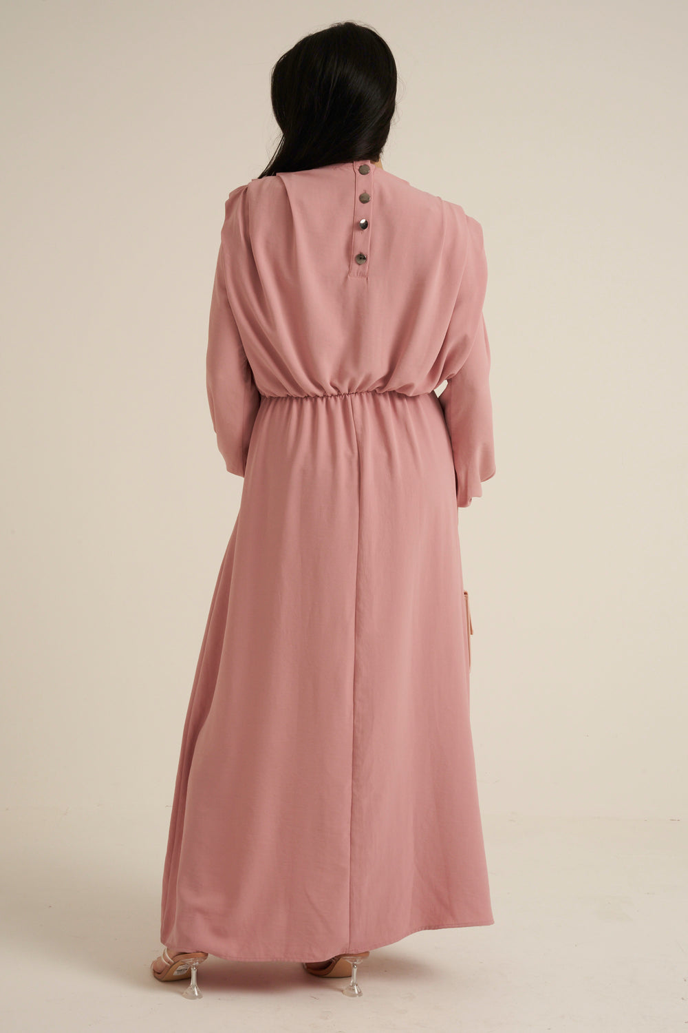 Aversa Pink Long Sleeve Maxi dress