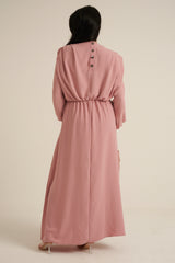 Aversa Pink Long Sleeve Maxi dress