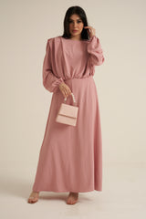 Aversa Pink Long Sleeve Maxi dress