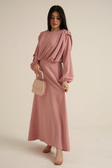 Aversa Pink Long Sleeve Maxi dress