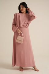 Aversa Pink Long Sleeve Maxi dress