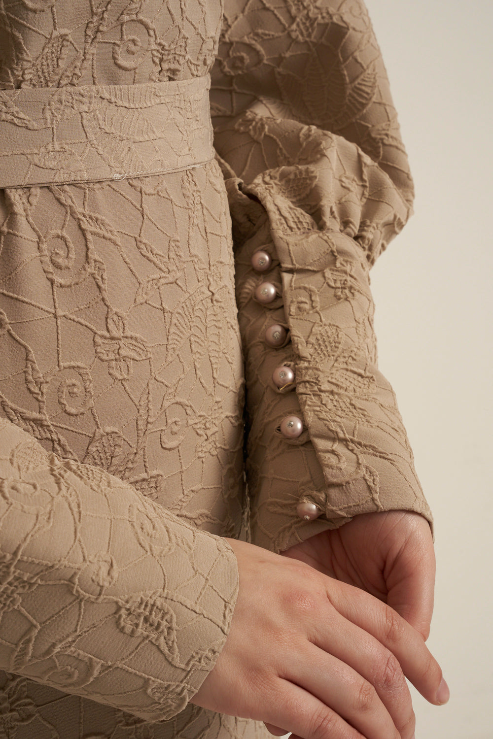 Bergamo Embroidered Maxi Abaya dress with belt