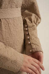 Bergamo Embroidered Maxi Abaya dress with belt