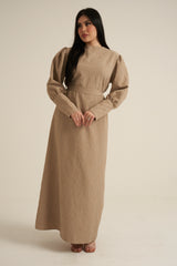 Bergamo Embroidered Maxi Abaya dress with belt