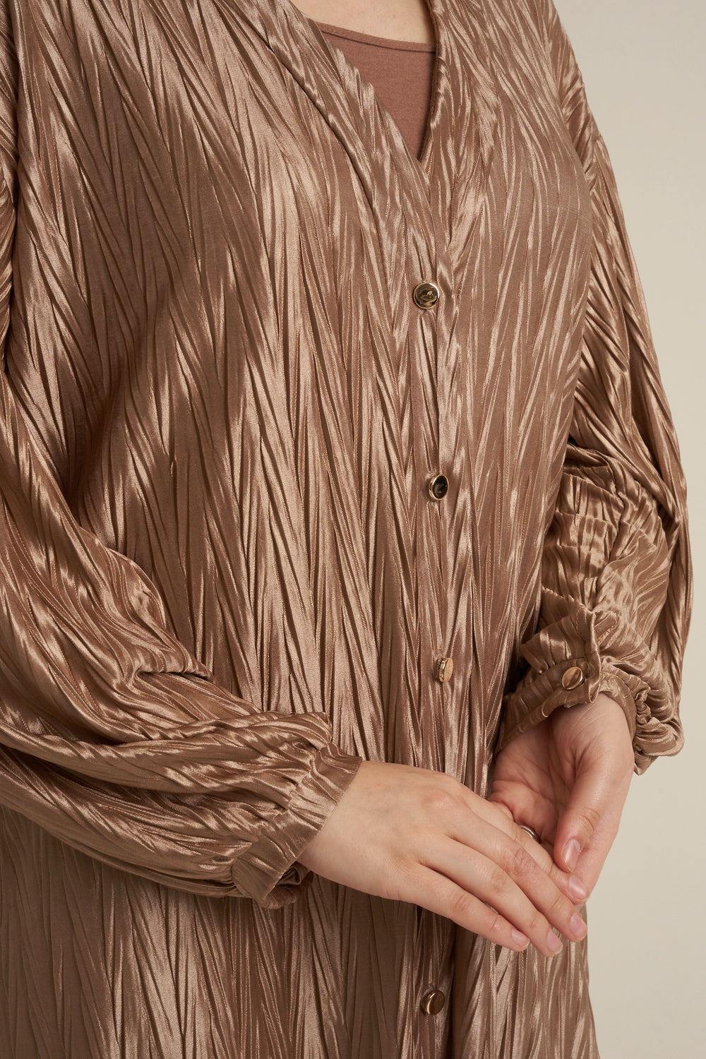 Champagne Buttoned Maxi Dress