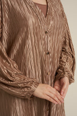 Champagne Buttoned Maxi Dress