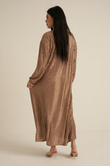 Champagne Buttoned Maxi Dress