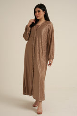 Champagne Buttoned Maxi Dress