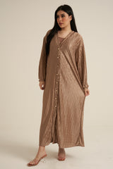 Champagne Buttoned Maxi Dress