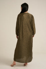 Olive Green Buttoned Maxi Dress