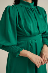 Novara Green Long Sleeve Maxi dress