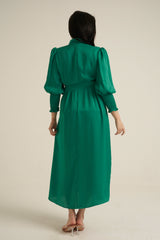 Novara Green Long Sleeve Maxi dress