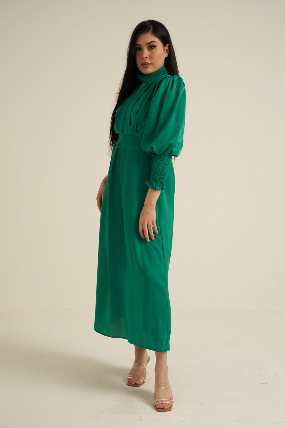 Novara Green Long Sleeve Maxi dress