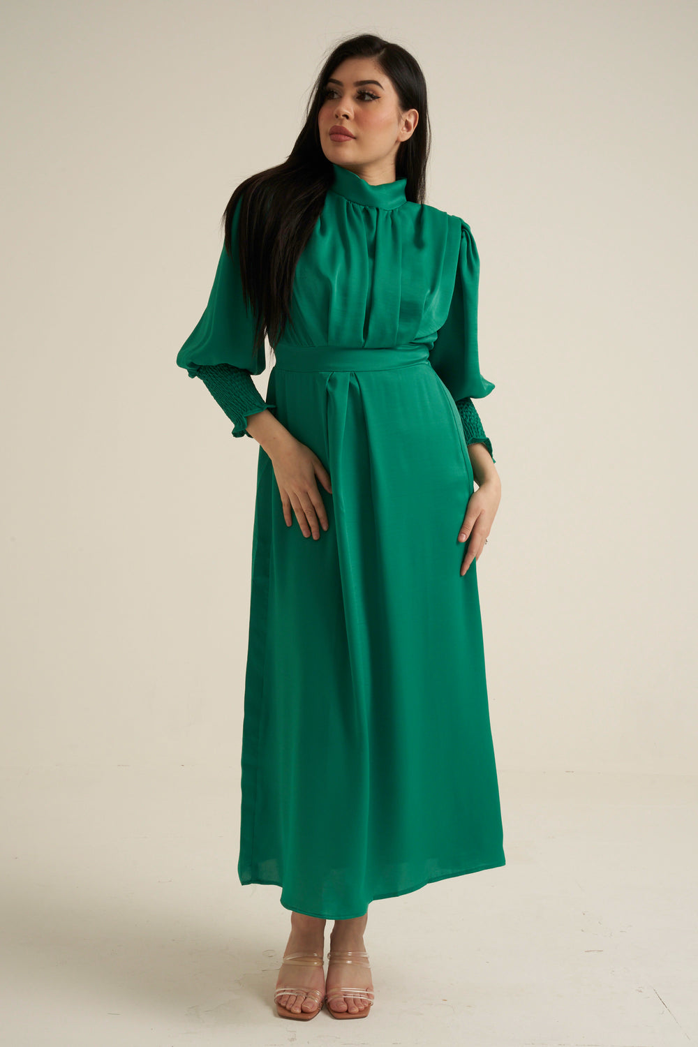 Novara Green Long Sleeve Maxi dress