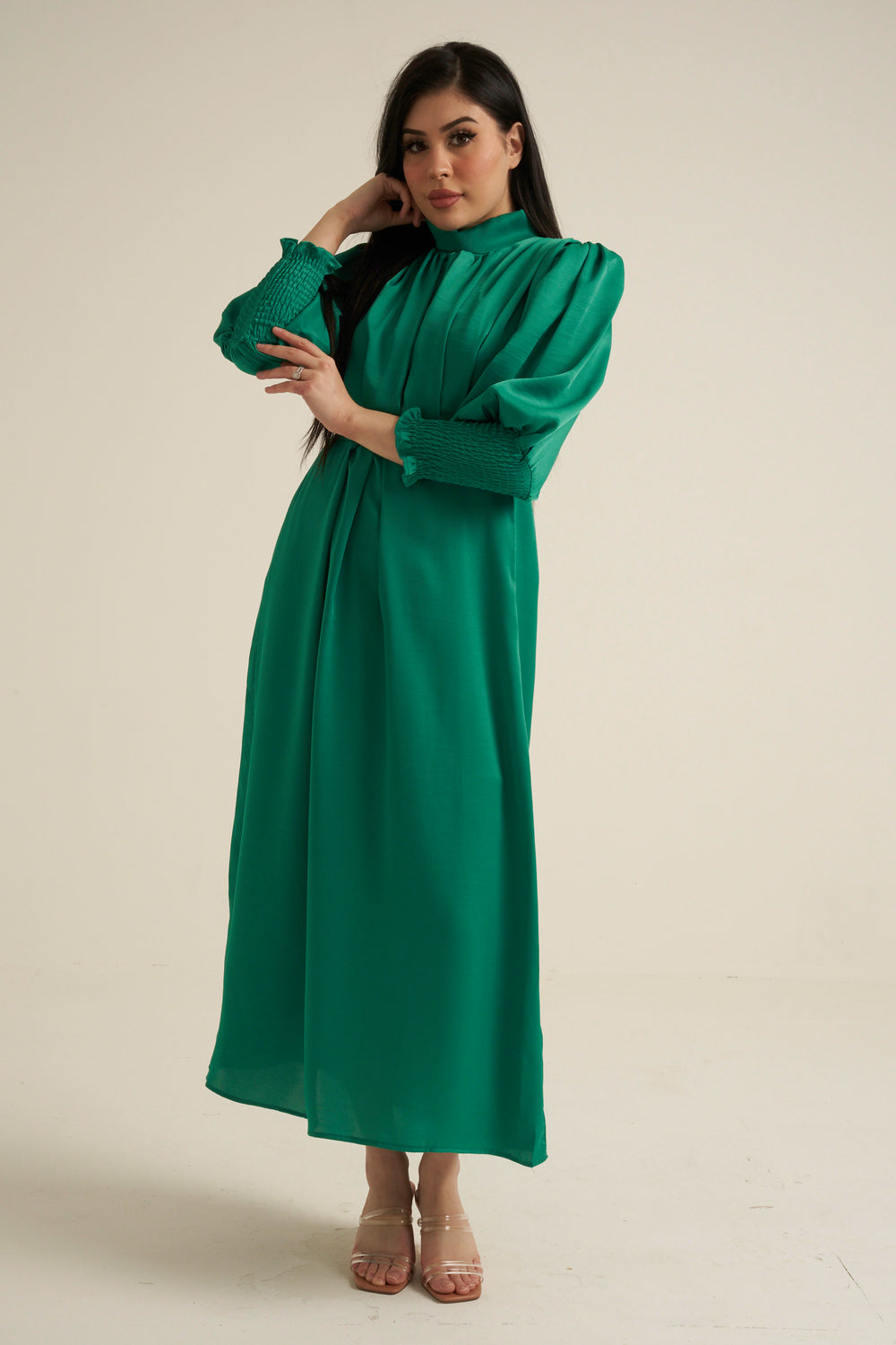 Novara Green Long Sleeve Maxi dress