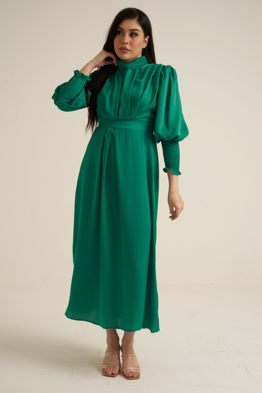 Novara Green Long Sleeve Maxi dress