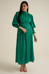 Novara Green Long Sleeve Maxi dress