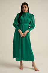 Novara Green Long Sleeve Maxi dress