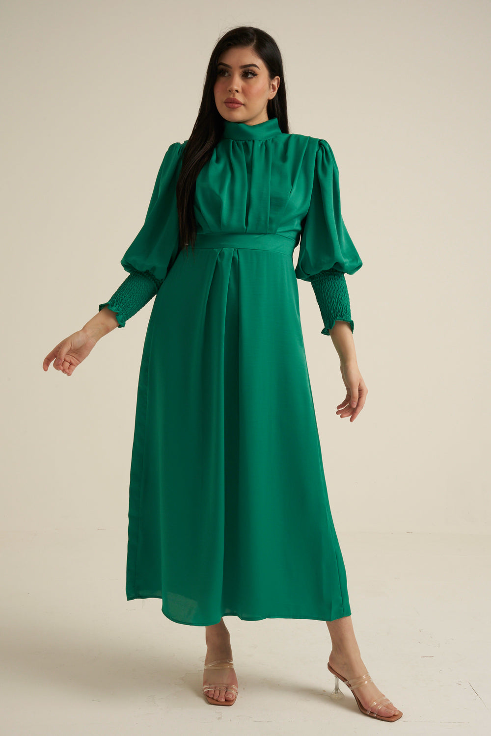 Novara Green Long Sleeve Maxi dress