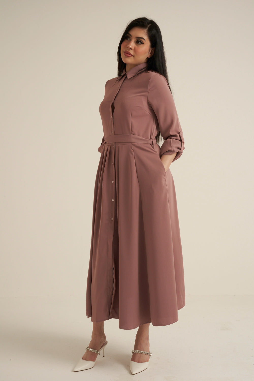 Pink Maxi Dress with pockets