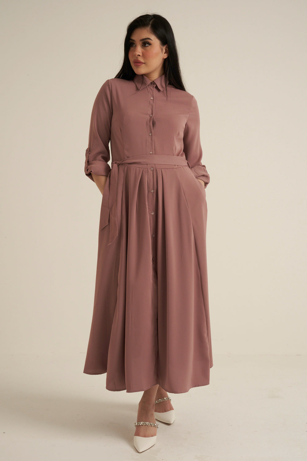 Pink Maxi Dress with pockets
