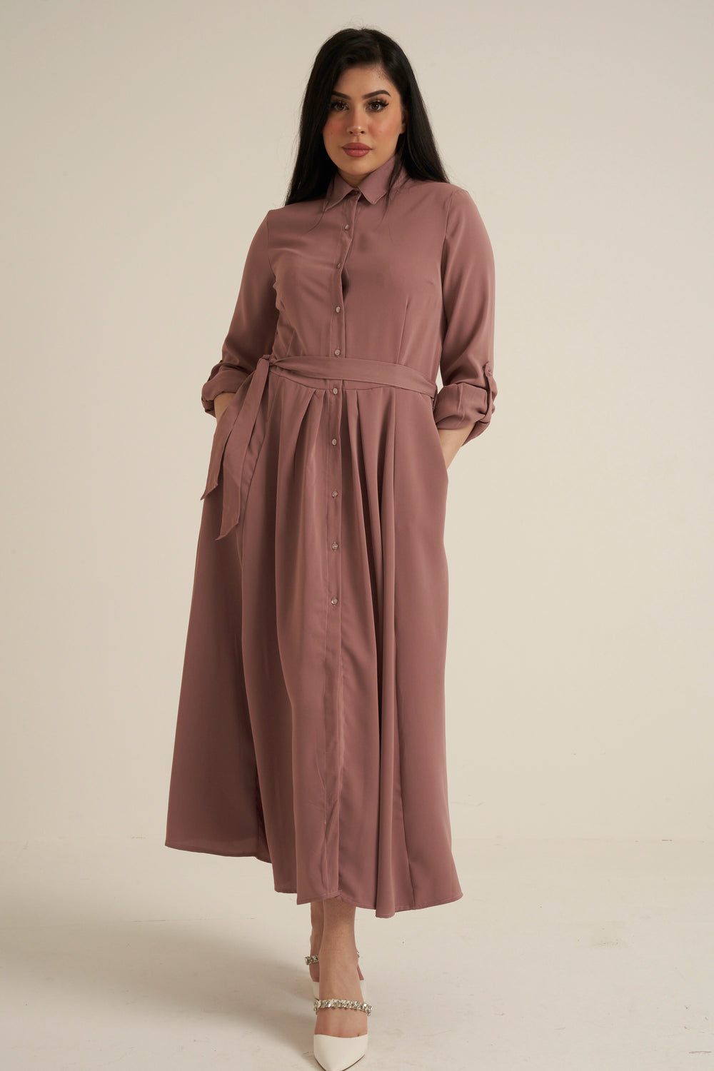 Pink Maxi Dress with pockets