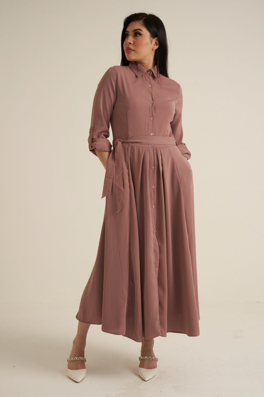 Pink Maxi Dress with pockets
