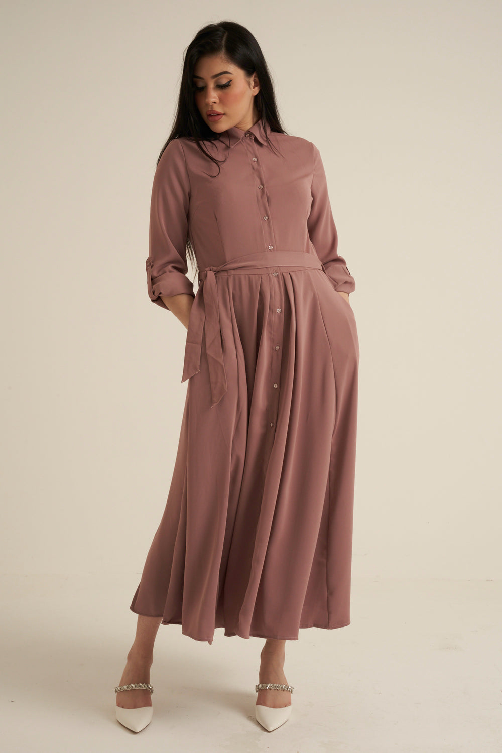 Pink Maxi Dress with pockets