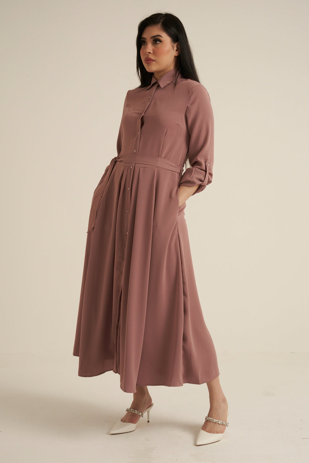 Pink Maxi Dress with pockets