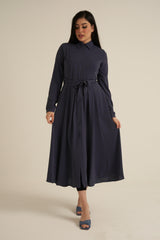 Steel Blue Maxi Dress with pockets