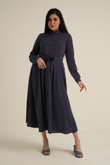 Steel Blue Maxi Dress with pockets